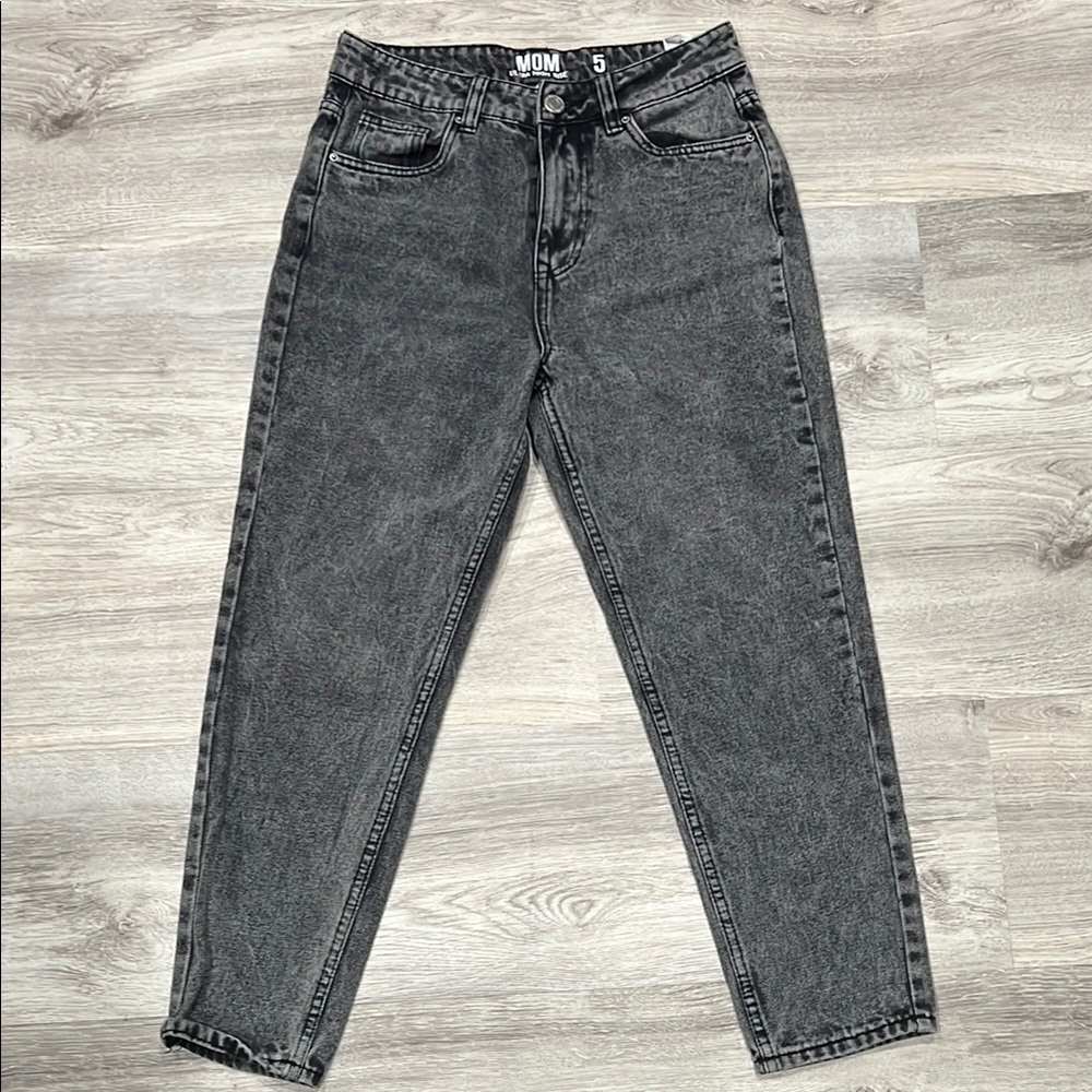 Women's SWS Denim Co. Washed Black Ultra High Rise Mom Jeans